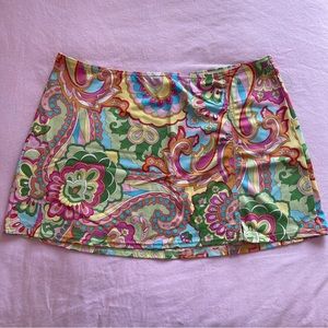 Vintage Y2K Low-Rise Paisley Print Bikini Skirt